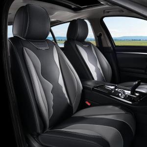 imageCoverado Car Seat Covers Full Set Seat Covers for Cars Front Seat Covers and Back Seat Cover Waterproof Leather Automotive Seat Cover Universal Car Interior Protectors Cushion for Most CarsBlackGray