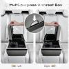 imageCoverado Universal Car Center Console with Wireless Charging ampamp Cup Holder Back Seat Organizers Rear Bench Seat Central Armrest Box with Storage for Most Vehicles Easy Install GrayGray