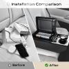 imageCoverado Universal Car Center Console with Wireless Charging ampamp Cup Holder Back Seat Organizers Rear Bench Seat Central Armrest Box with Storage for Most Vehicles Easy Install GrayBlack