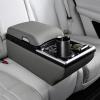 imageCoverado Universal Car Center Console with Wireless Charging ampamp Cup Holder Back Seat Organizers Rear Bench Seat Central Armrest Box with Storage for Most Vehicles Easy Install GrayGray