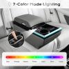 imageCoverado Universal Car Center Console with Wireless Charging ampamp Cup Holder Back Seat Organizers Rear Bench Seat Central Armrest Box with Storage for Most Vehicles Easy Install GrayGray