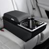 imageCoverado Universal Car Center Console with Wireless Charging ampamp Cup Holder Back Seat Organizers Rear Bench Seat Central Armrest Box with Storage for Most Vehicles Easy Install GrayBlack