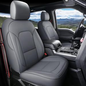 imageCoverado Car Seat Covers Full Set Red F150 Seat Cover for Ford Leather Seat Covers for Cars f150 Accessories Automotive Seat Covers Fit for 20152024 F150 and 20172024 F250 F350 F450Gray