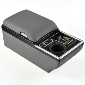 imageCoverado Universal Car Center Console with Wireless Charging ampamp Cup Holder Back Seat Organizers Rear Bench Seat Central Armrest Box with Storage for Most Vehicles Easy Install GrayGray