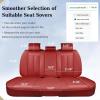 imageCoverado Rear Seat Covers for Cars Waterproof Back Car Seat Cover Pink Backseat Cover Seat Back Protector for Kids 3Pieces Faux Leather Car Seat Cushion Universal Fit for Most CarsRed