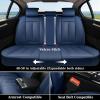 imageCoverado Rear Seat Covers for Cars Waterproof Back Car Seat Cover Pink Backseat Cover Seat Back Protector for Kids 3Pieces Faux Leather Car Seat Cushion Universal Fit for Most CarsBlue