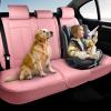 imageCoverado Rear Seat Covers for Cars Waterproof Back Car Seat Cover Pink Backseat Cover Seat Back Protector for Kids 3Pieces Faux Leather Car Seat Cushion Universal Fit for Most CarsPink