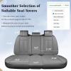 imageCoverado Rear Seat Covers for Cars Waterproof Back Car Seat Cover Pink Backseat Cover Seat Back Protector for Kids 3Pieces Faux Leather Car Seat Cushion Universal Fit for Most CarsGray