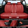 imageCoverado Rear Seat Covers for Cars Waterproof Back Car Seat Cover Pink Backseat Cover Seat Back Protector for Kids 3Pieces Faux Leather Car Seat Cushion Universal Fit for Most CarsRed