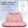 imageCoverado Rear Seat Covers for Cars Waterproof Back Car Seat Cover Pink Backseat Cover Seat Back Protector for Kids 3Pieces Faux Leather Car Seat Cushion Universal Fit for Most CarsPink