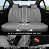 imageCoverado Rear Seat Covers for Cars Waterproof Back Car Seat Cover Pink Backseat Cover Seat Back Protector for Kids 3Pieces Faux Leather Car Seat Cushion Universal Fit for Most CarsGray