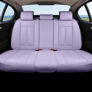 imageCoverado Rear Seat Covers for Cars Waterproof Back Car Seat Cover Pink Backseat Cover Seat Back Protector for Kids 3Pieces Faux Leather Car Seat Cushion Universal Fit for Most CarsPurple