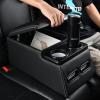imageCoverado Car Center Console Universal Rear Bench Seat Consoles Truck Seat Organizer and Storage Back Seat Car Organizer with Cup Holder Central Armrest Box Regular BlackBlack