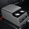 imageCoverado Car Center Console Universal Rear Bench Seat Consoles Truck Seat Organizer and Storage Back Seat Car Organizer with Cup Holder Central Armrest Box Regular BlackGray