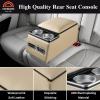 imageCoverado Car Center Console Universal Rear Bench Seat Consoles Truck Seat Organizer and Storage Back Seat Car Organizer with Cup Holder Central Armrest Box Regular BlackBeige