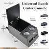 imageCoverado Car Center Console Universal Rear Bench Seat Consoles Truck Seat Organizer and Storage Back Seat Car Organizer with Cup Holder Central Armrest Box Regular BlackGray