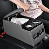 imageCoverado Car Center Console Universal Rear Bench Seat Consoles Truck Seat Organizer and Storage Back Seat Car Organizer with Cup Holder Central Armrest Box Regular BlackGray
