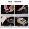 imageCoverado Car Center Console Universal Rear Bench Seat Consoles Truck Seat Organizer and Storage Back Seat Car Organizer with Cup Holder Central Armrest Box Regular BlackBeige
