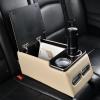 imageCoverado Car Center Console Universal Rear Bench Seat Consoles Truck Seat Organizer and Storage Back Seat Car Organizer with Cup Holder Central Armrest Box Regular BlackBeige