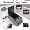 imageCoverado Car Center Console Universal Rear Bench Seat Consoles Truck Seat Organizer and Storage Back Seat Car Organizer with Cup Holder Central Armrest Box Regular BlackGray