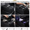 imageCoverado Car Center Console Universal Rear Bench Seat Consoles Truck Seat Organizer and Storage Back Seat Car Organizer with Cup Holder Central Armrest Box Regular BlackBlack