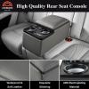 imageCoverado Car Center Console Universal Rear Bench Seat Consoles Truck Seat Organizer and Storage Back Seat Car Organizer with Cup Holder Central Armrest Box Regular BlackGray