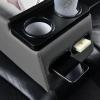 imageCoverado Car Center Console Universal Rear Bench Seat Consoles Truck Seat Organizer and Storage Back Seat Car Organizer with Cup Holder Central Armrest Box Regular BlackGray