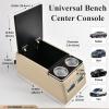 imageCoverado Car Center Console Universal Rear Bench Seat Consoles Truck Seat Organizer and Storage Back Seat Car Organizer with Cup Holder Central Armrest Box Regular BlackBeige