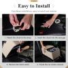 imageCoverado Car Center Console Universal Rear Bench Seat Consoles Truck Seat Organizer and Storage Back Seat Car Organizer with Cup Holder Central Armrest Box Regular BlackBeige