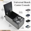 imageCoverado Car Center Console Universal Rear Bench Seat Consoles Truck Seat Organizer and Storage Back Seat Car Organizer with Cup Holder Central Armrest Box Regular BlackGray
