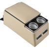 imageCoverado Car Center Console Universal Rear Bench Seat Consoles Truck Seat Organizer and Storage Back Seat Car Organizer with Cup Holder Central Armrest Box Regular BlackBeige