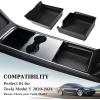 imageCoverado Center Console Organizer Tray 2PCS armrest Storage Boxes Compatible for Tesla Model Y 20202024 Central armrest Box Armrest Hidden Cubby Drawer Storage Box Model Y Interior Car AccessoriesModle YCenter