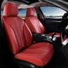 imageCoverado Front Seat Covers Waterproof Seat Covers 2 Pack Nappa Leather Car Seat Covers Black Seat Covers for Cars Automotive Seat Covers Universal Car Seat Protector Fit for Most Cars BlackampampRedRed