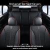 imageCoverado Front Seat Covers Waterproof Seat Covers 2 Pack Nappa Leather Car Seat Covers Black Seat Covers for Cars Automotive Seat Covers Universal Car Seat Protector Fit for Most Cars BlackampampRedBlackRed