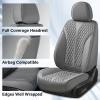 imageCoverado Front Seat Covers Waterproof Seat Covers 2 Pack Nappa Leather Car Seat Covers Black Seat Covers for Cars Automotive Seat Covers Universal Car Seat Protector Fit for Most Cars BlackampampRedGray