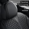 imageCoverado Front Seat Covers Waterproof Seat Covers 2 Pack Nappa Leather Car Seat Covers Black Seat Covers for Cars Automotive Seat Covers Universal Car Seat Protector Fit for Most Cars BlackampampRedABlack