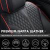 imageCoverado Front Seat Covers Waterproof Seat Covers 2 Pack Nappa Leather Car Seat Covers Black Seat Covers for Cars Automotive Seat Covers Universal Car Seat Protector Fit for Most Cars BlackampampRedBlackRed