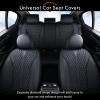 imageCoverado Front Seat Covers Waterproof Seat Covers 2 Pack Nappa Leather Car Seat Covers Black Seat Covers for Cars Automotive Seat Covers Universal Car Seat Protector Fit for Most Cars BlackampampRedABlack