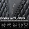 imageCoverado Front Seat Covers Waterproof Seat Covers 2 Pack Nappa Leather Car Seat Covers Black Seat Covers for Cars Automotive Seat Covers Universal Car Seat Protector Fit for Most Cars BlackampampRedABlack