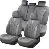 imageCoverado Front Seat Covers Waterproof Seat Covers 2 Pack Nappa Leather Car Seat Covers Black Seat Covers for Cars Automotive Seat Covers Universal Car Seat Protector Fit for Most Cars BlackampampRedGray