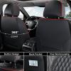 imageCoverado Front Seat Covers Waterproof Seat Covers 2 Pack Nappa Leather Car Seat Covers Black Seat Covers for Cars Automotive Seat Covers Universal Car Seat Protector Fit for Most Cars BlackampampRedBlackRed