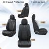 imageCoverado Front Seat Covers Waterproof Seat Covers 2 Pack Nappa Leather Car Seat Covers Black Seat Covers for Cars Automotive Seat Covers Universal Car Seat Protector Fit for Most Cars BlackampampRedABlack
