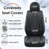 imageCoverado Front Seat Covers Waterproof Seat Covers 2 Pack Nappa Leather Car Seat Covers Black Seat Covers for Cars Automotive Seat Covers Universal Car Seat Protector Fit for Most Cars BlackampampRedABlack