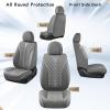 imageCoverado Front Seat Covers Waterproof Seat Covers 2 Pack Nappa Leather Car Seat Covers Black Seat Covers for Cars Automotive Seat Covers Universal Car Seat Protector Fit for Most Cars BlackampampRedGray
