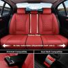 imageCoverado Front Seat Covers Waterproof Seat Covers 2 Pack Nappa Leather Car Seat Covers Black Seat Covers for Cars Automotive Seat Covers Universal Car Seat Protector Fit for Most Cars BlackampampRedRed