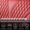 imageCoverado Front Seat Covers Waterproof Seat Covers 2 Pack Nappa Leather Car Seat Covers Black Seat Covers for Cars Automotive Seat Covers Universal Car Seat Protector Fit for Most Cars BlackampampRedRed