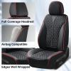 imageCoverado Front Seat Covers Waterproof Seat Covers 2 Pack Nappa Leather Car Seat Covers Black Seat Covers for Cars Automotive Seat Covers Universal Car Seat Protector Fit for Most Cars BlackampampRedBlackRed