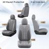 imageCoverado Front Seat Covers Waterproof Seat Covers 2 Pack Nappa Leather Car Seat Covers Black Seat Covers for Cars Automotive Seat Covers Universal Car Seat Protector Fit for Most Cars BlackampampRedGray