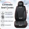 imageCoverado Front Seat Covers Waterproof Seat Covers 2 Pack Nappa Leather Car Seat Covers Black Seat Covers for Cars Automotive Seat Covers Universal Car Seat Protector Fit for Most Cars BlackampampRedBlackRed