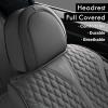 imageCoverado Front Seat Covers Waterproof Seat Covers 2 Pack Nappa Leather Car Seat Covers Black Seat Covers for Cars Automotive Seat Covers Universal Car Seat Protector Fit for Most Cars BlackampampRedGray